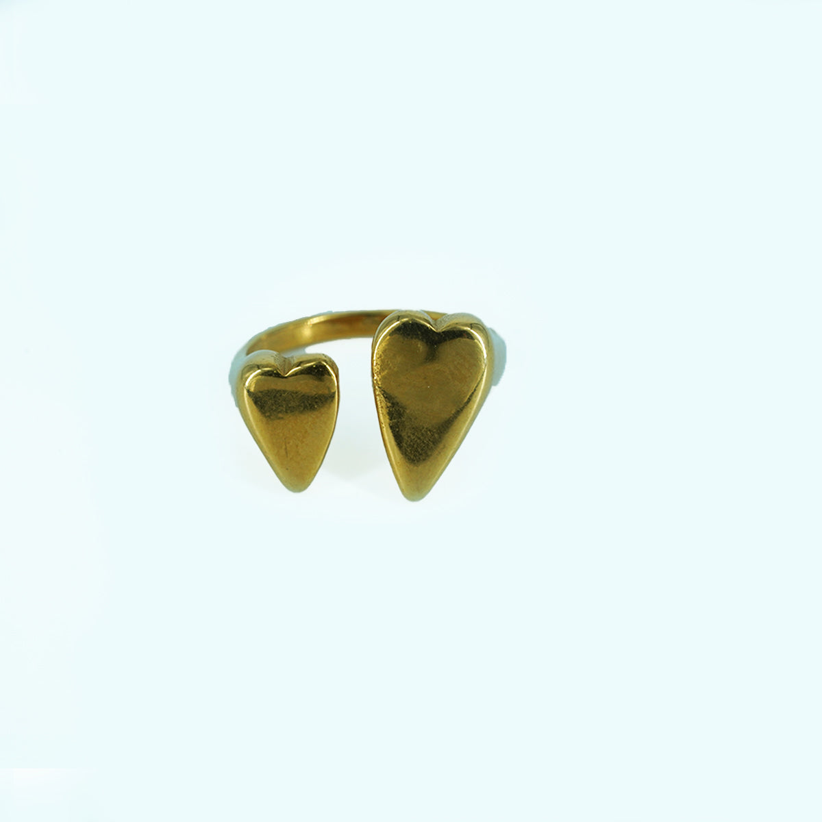 Golden heart beat ring