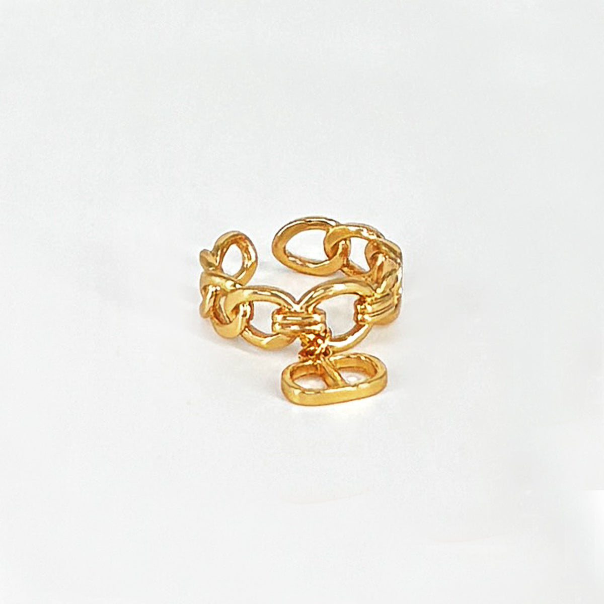 Loop-in-loop gold finish ring