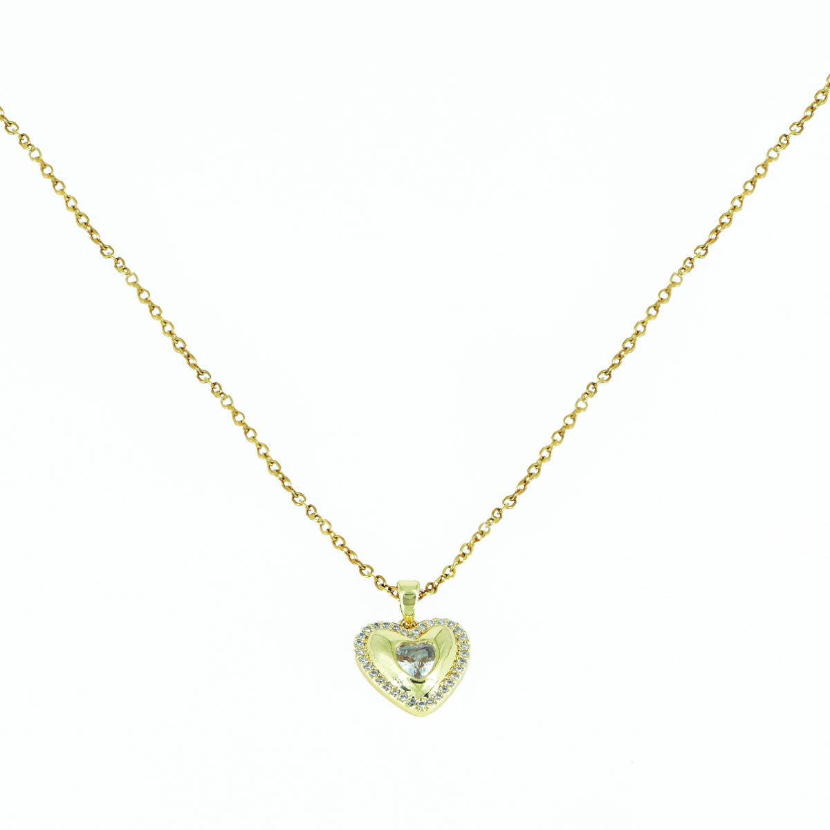 Heart-shaped pendant with gold finish