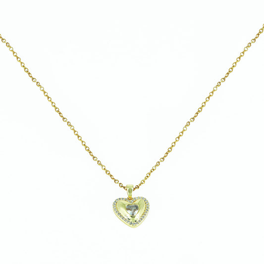 Heart-shaped pendant with gold finish