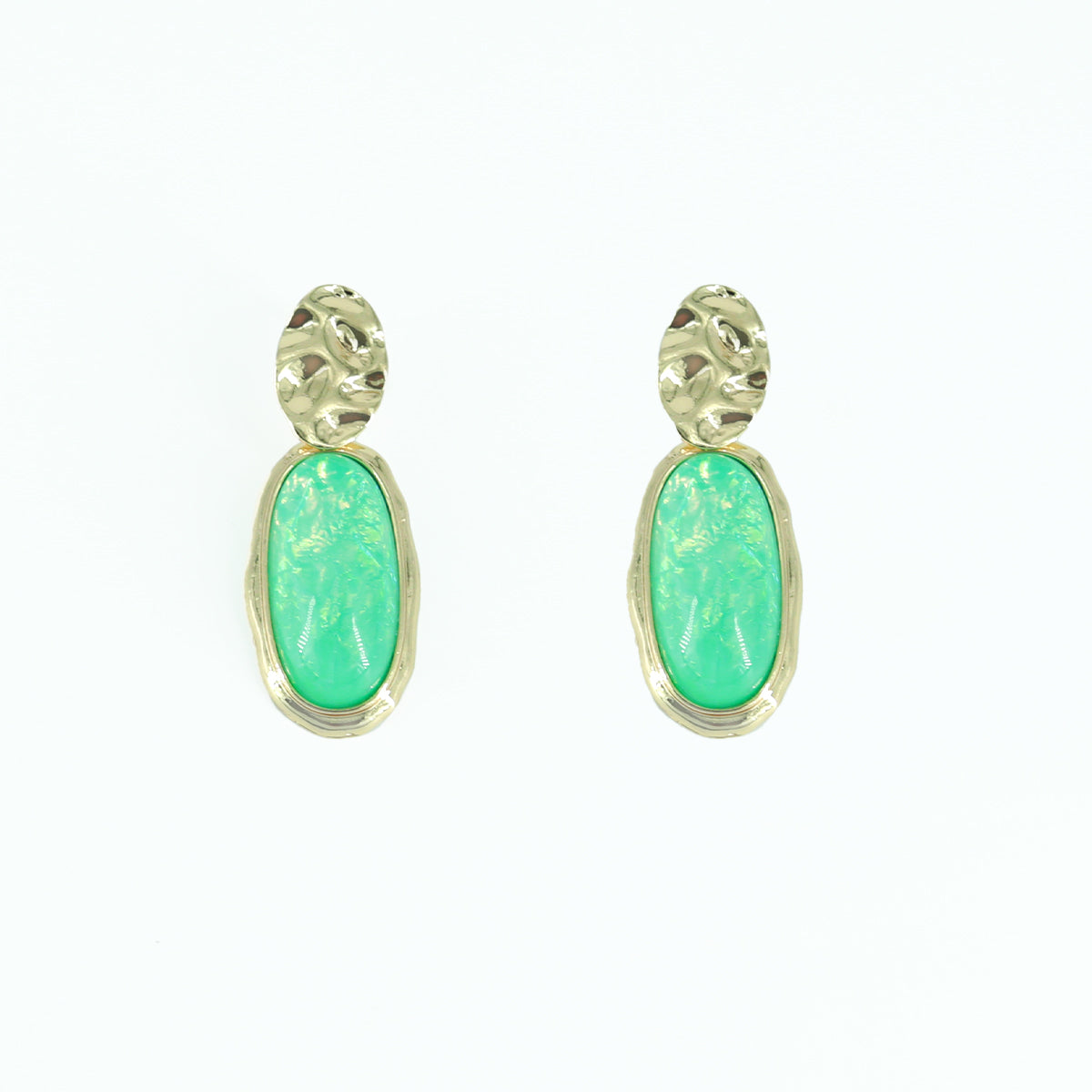 Ocean drop earring with gold top