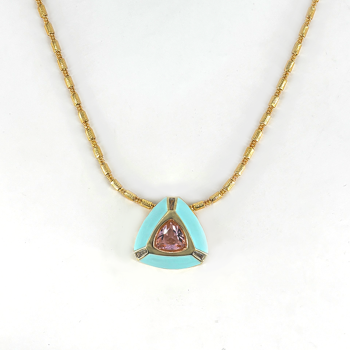 Turquoise gold pendant set