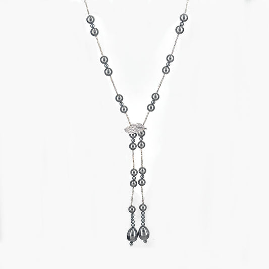 Grey pearl pendant chain