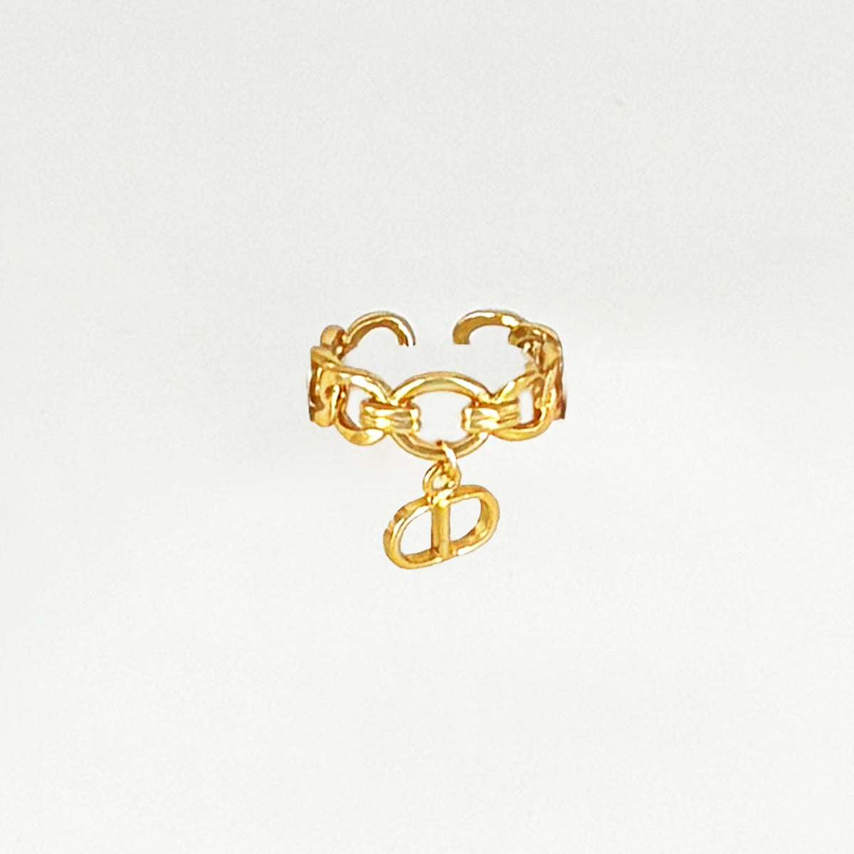 Loop-in-loop gold finish ring