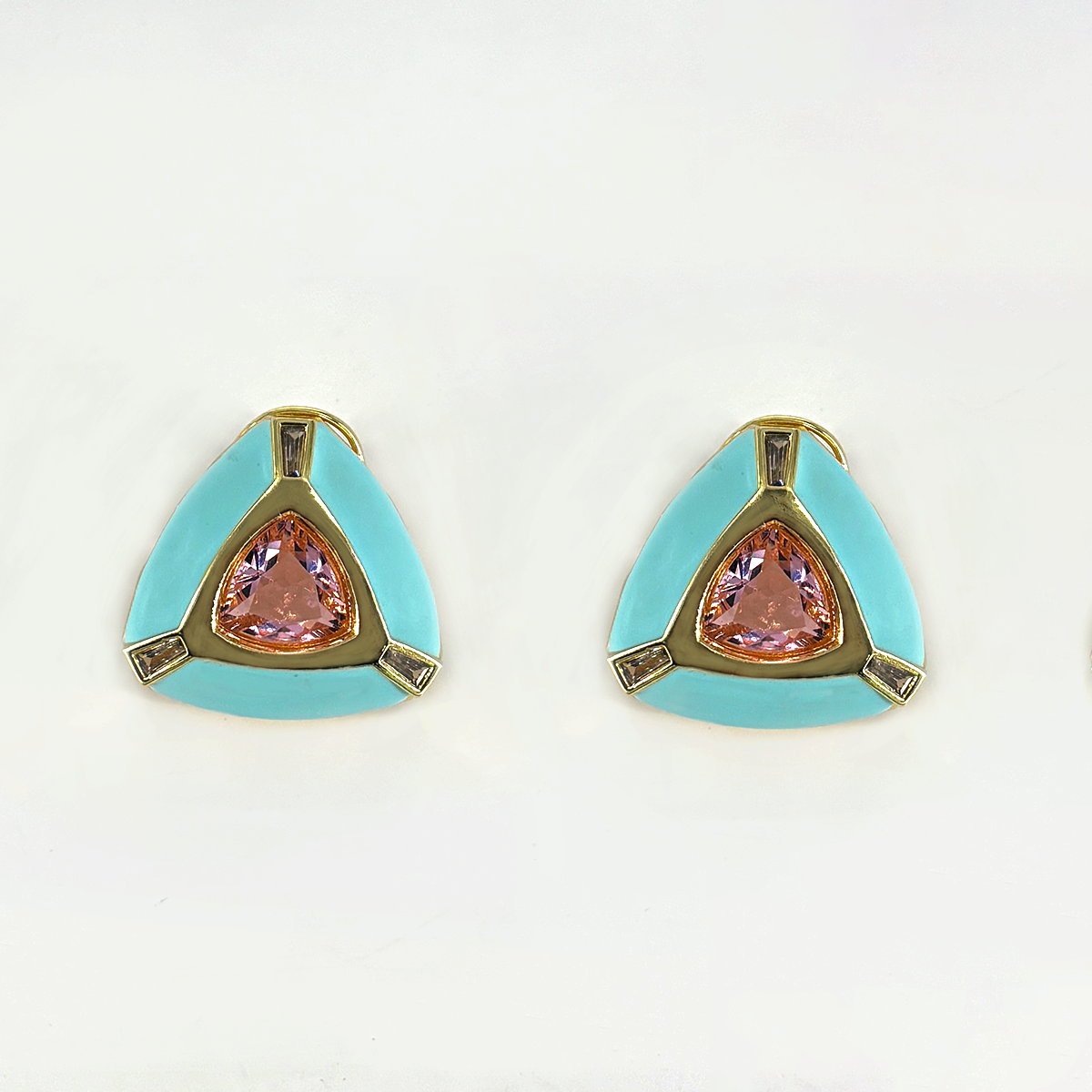 Turquoise gold pendant set