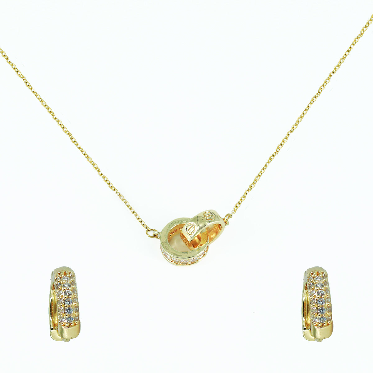 Elegant looped pendant set with earrings