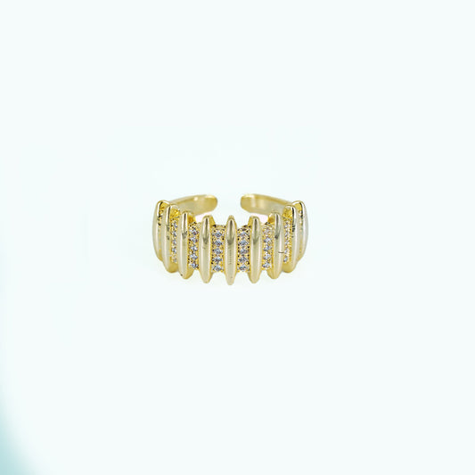 Anti-tarnish gold plated zirconia ring