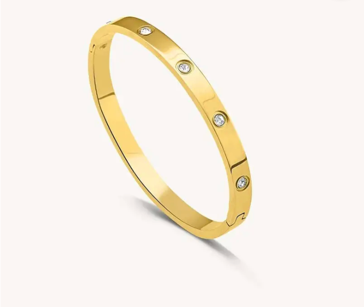 Bracelate cubic zircon anti tarnish gold plated