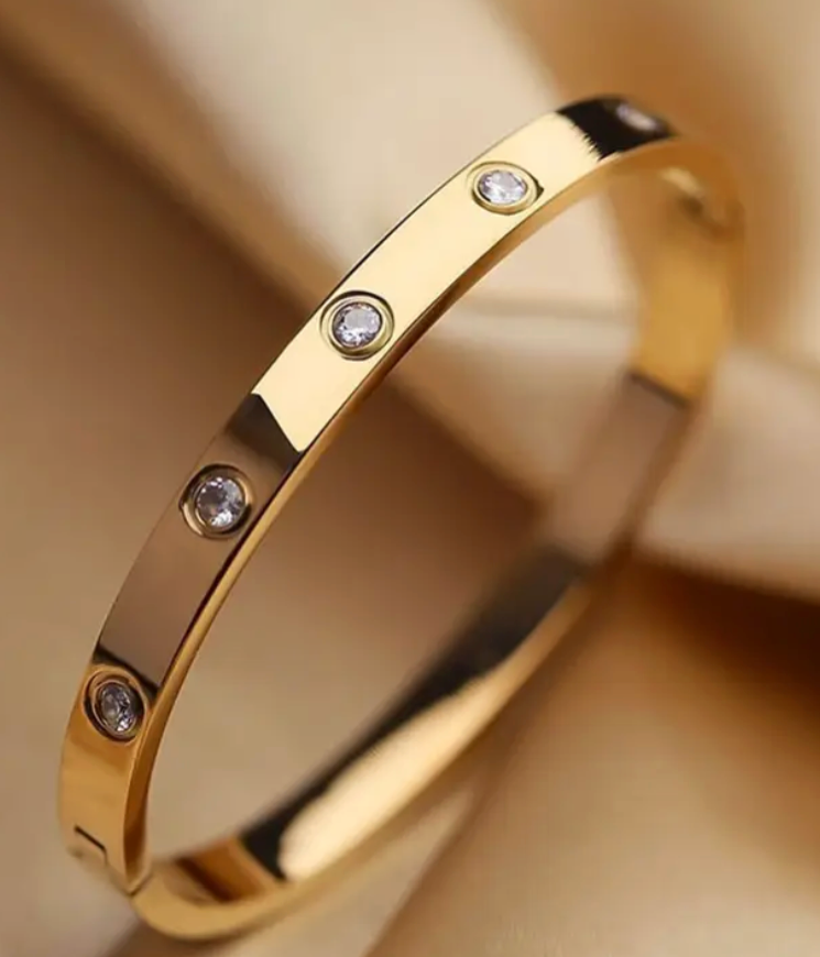 Bracelate cubic zircon anti tarnish gold plated